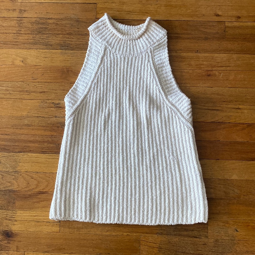Anthropologie Mock Neck Off White Sweater